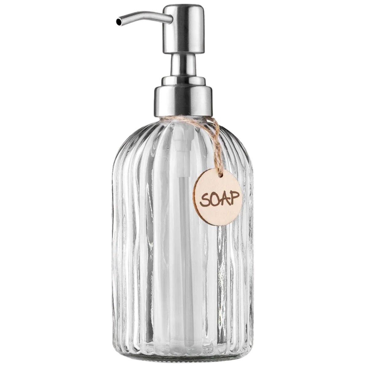 Handzeepdispenser in helder glas, 400 ml