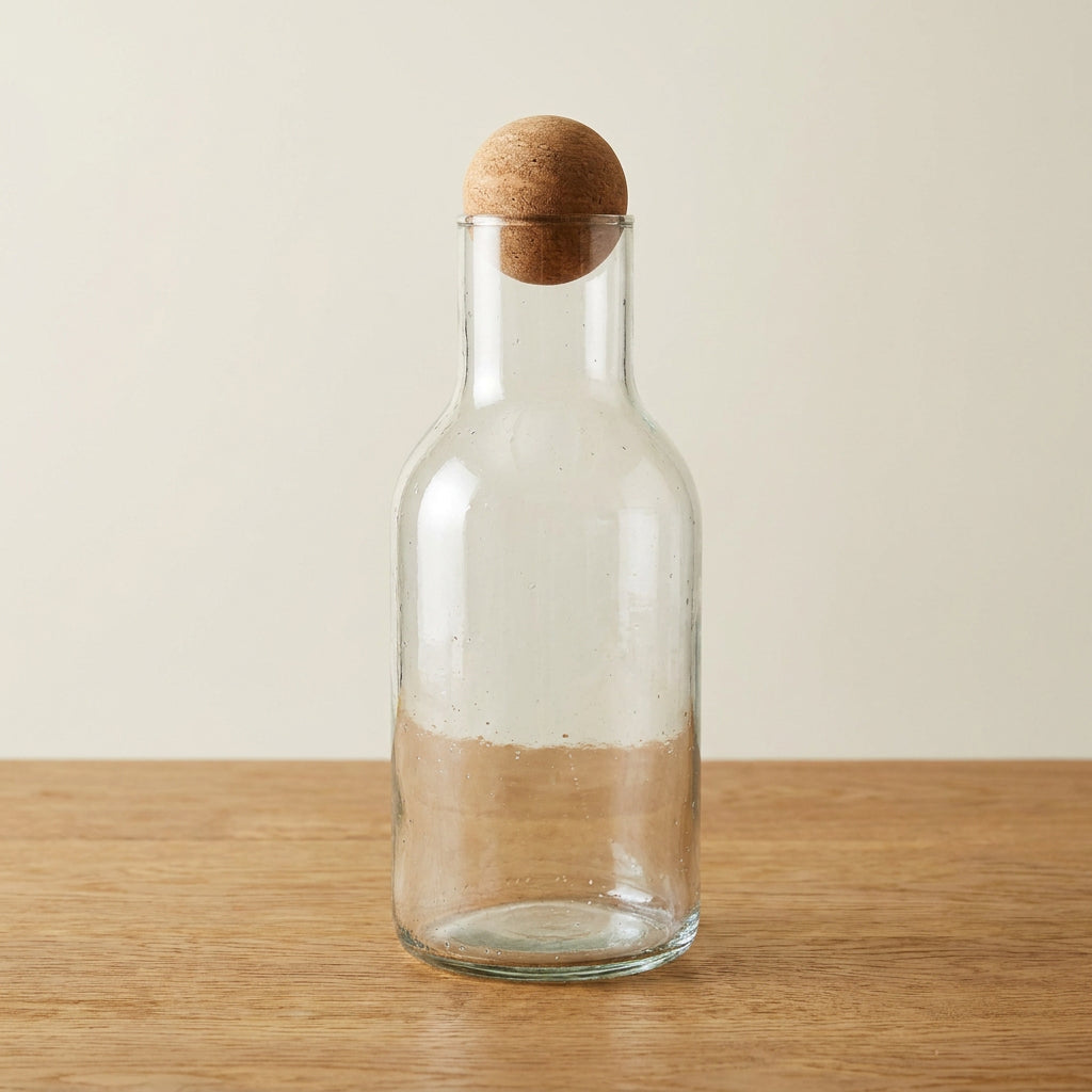 Gerecycled glazen waterkaraf, 1 liter